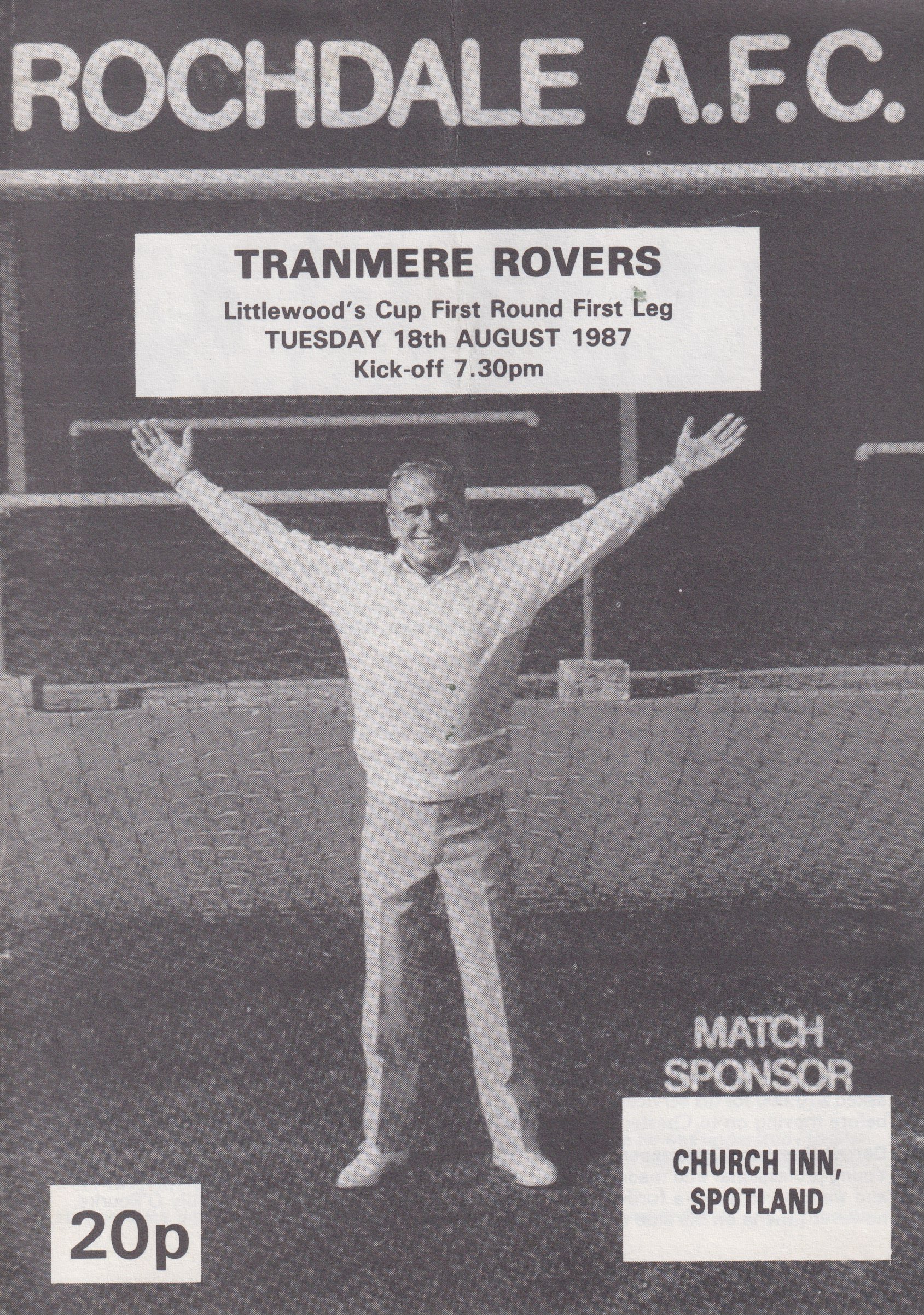 Rochdale v Tranmere Rovers match programme